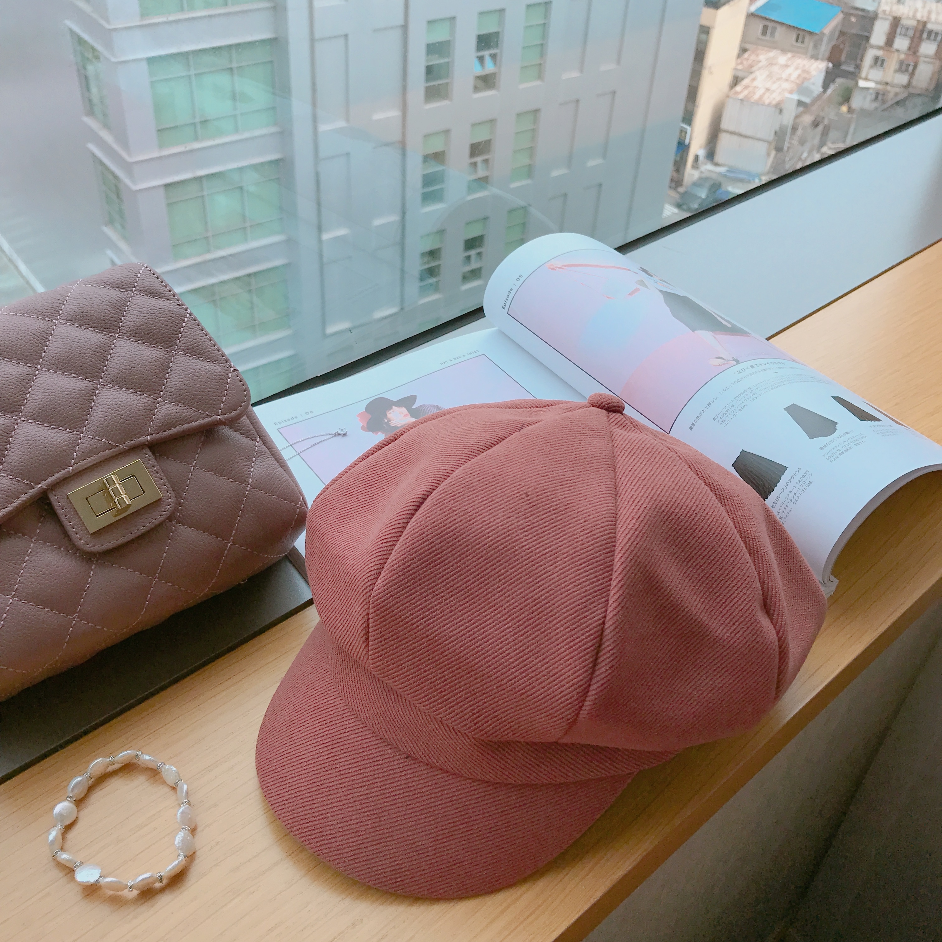 韓製乾燥莓果超挺版小臉報童帽