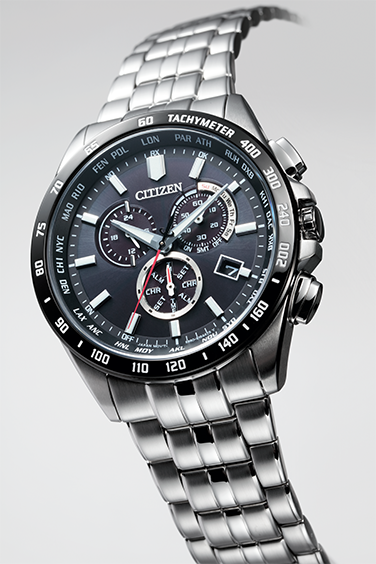 萬年鐘錶 - Citizen 星辰錶  世界時間 電波對時男錶   CB5874-90E   錶徑43MM