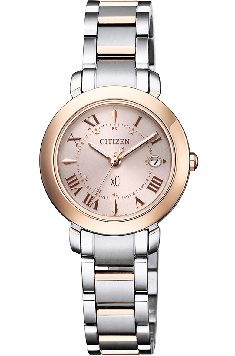 萬年鐘錶 - Citizen 星辰錶  XC   光動能電波錶   ES9445-57W  錶徑27MM
