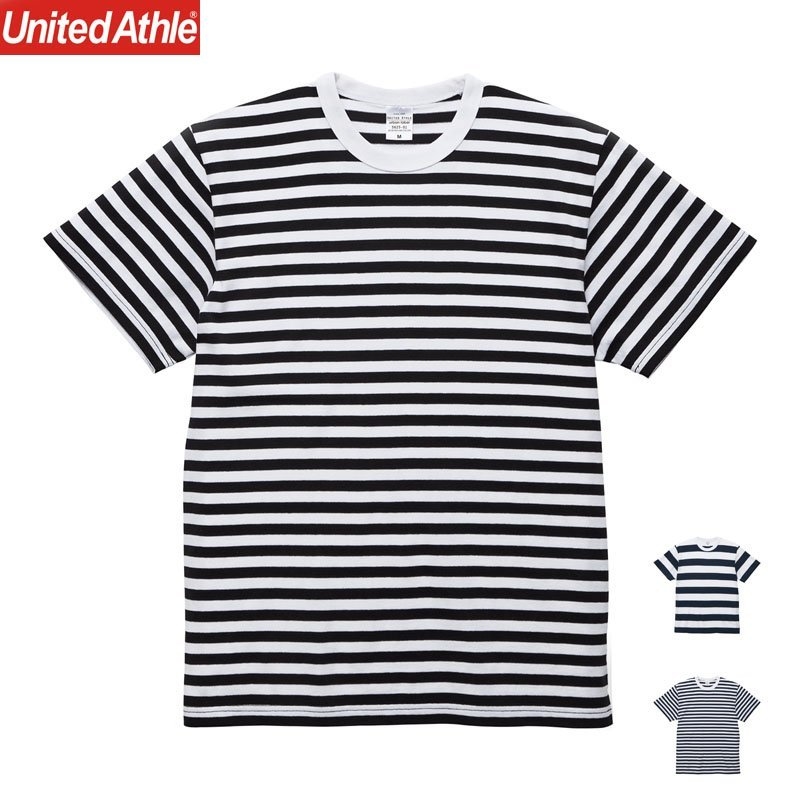 United Athle 5.6磅 黑白 深藍 細條紋 寬條紋 短T 日本 素T 高磅數 純棉【562501】