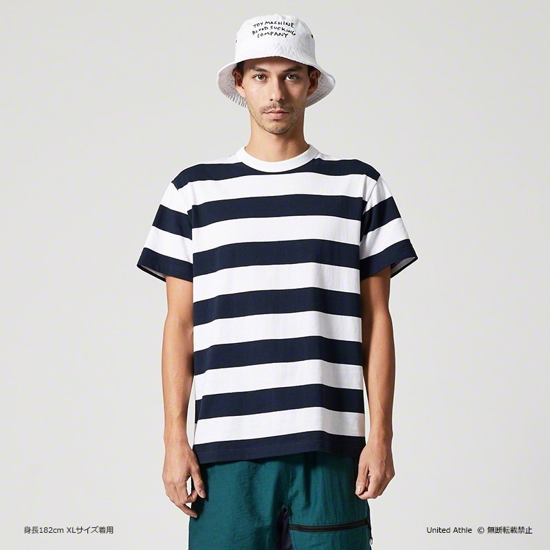 United Athle 5.6磅 黑白 深藍 細條紋 寬條紋 短T 日本 素T 高磅數 純棉【562501】