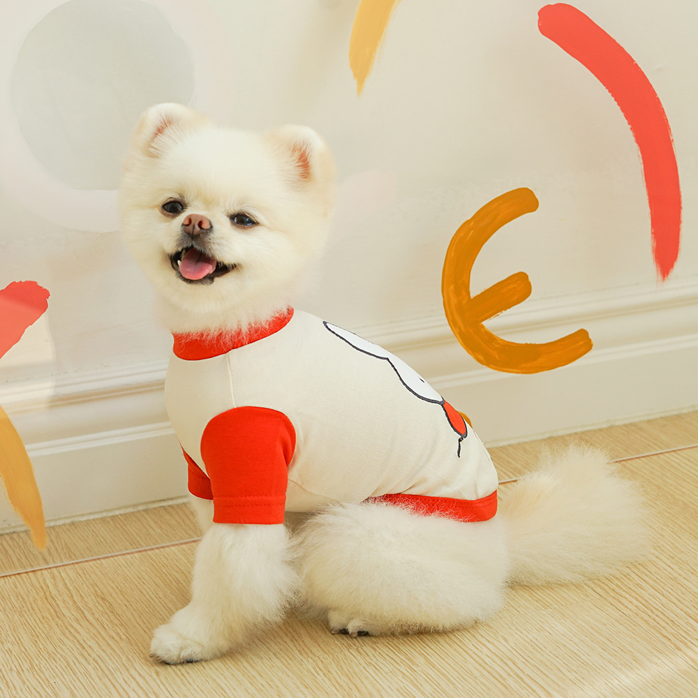 Noutti Miffy聯名拼接長袖T-Shirt（橘色）