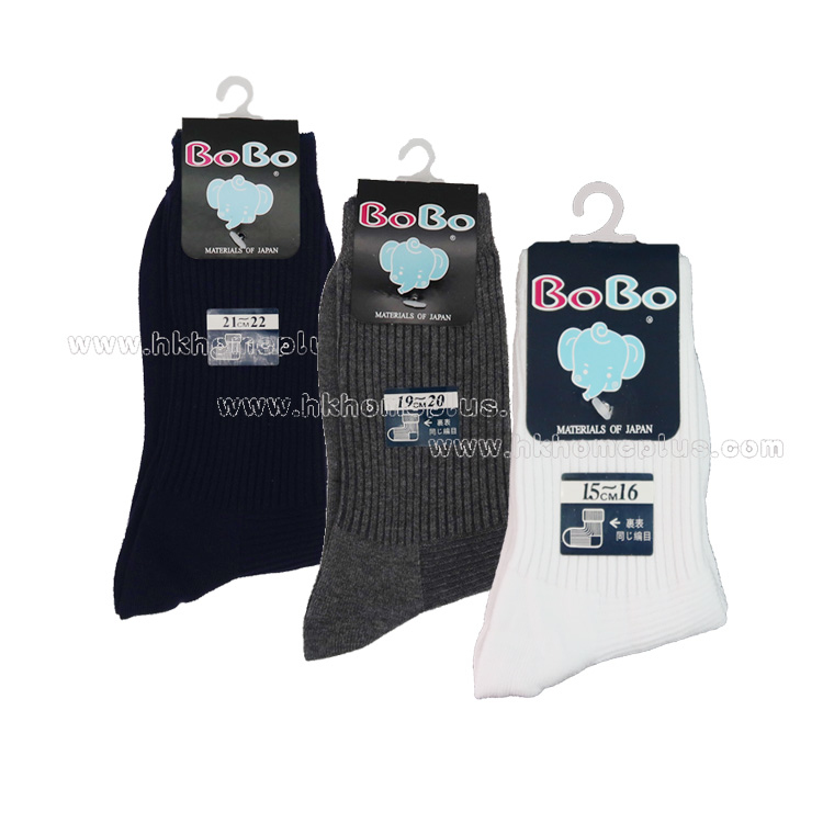3對裝 BoBo: 學生棉質一骨條子短襪 (15-16 至 21-22碼)
