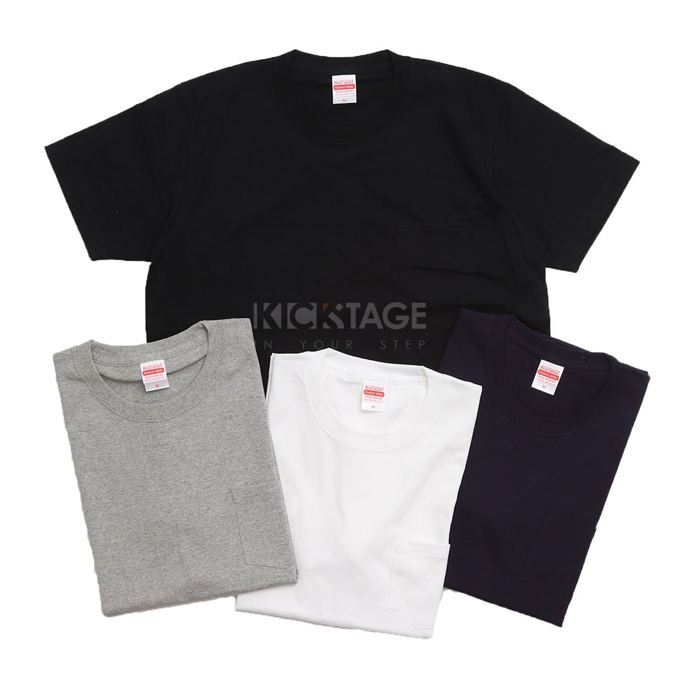 United Athle 7.1oz 黑 白 深藍 灰 重磅 厚棉 純棉 口袋T 素T 日本【425301】