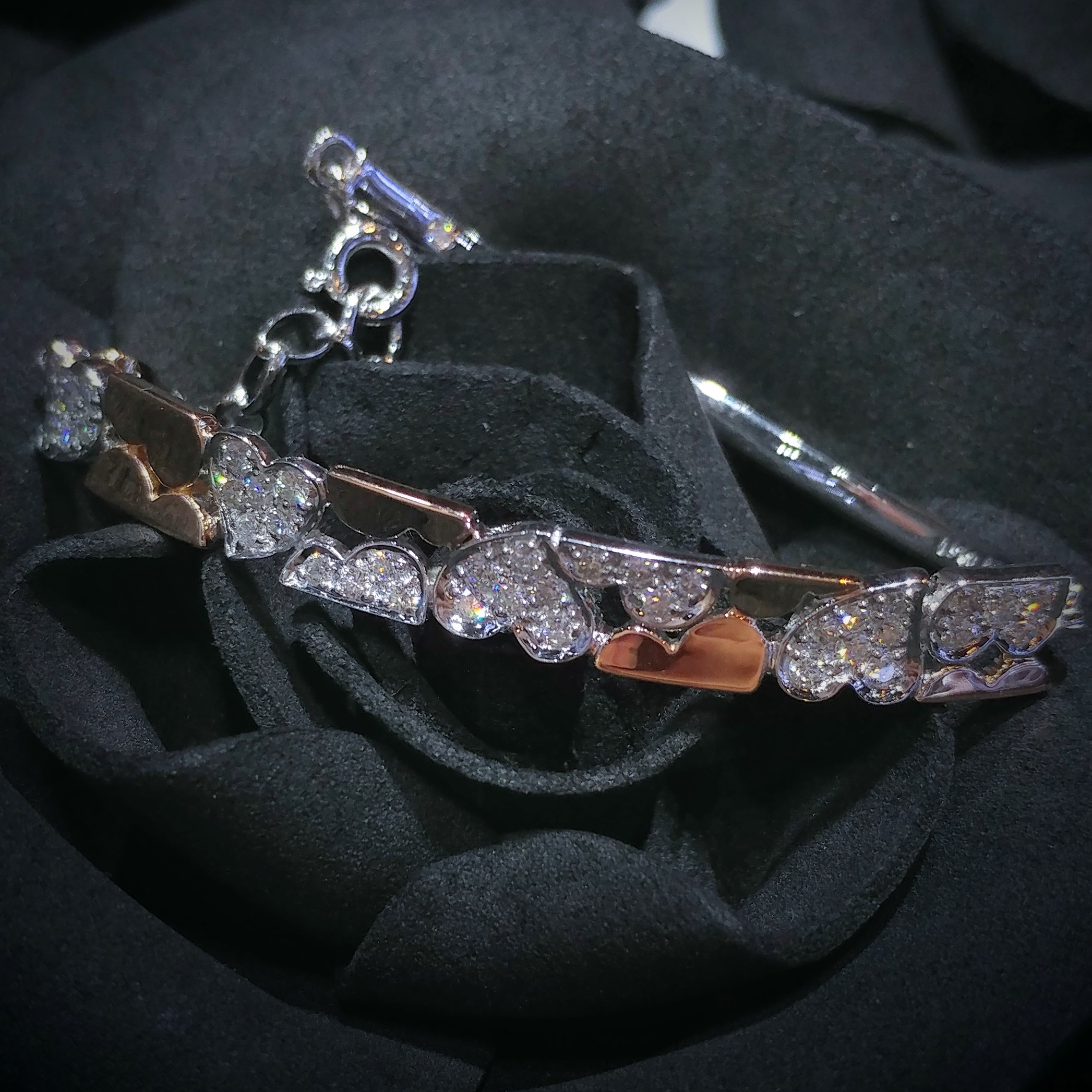 全新18K金61份鑽石軟鍊厄