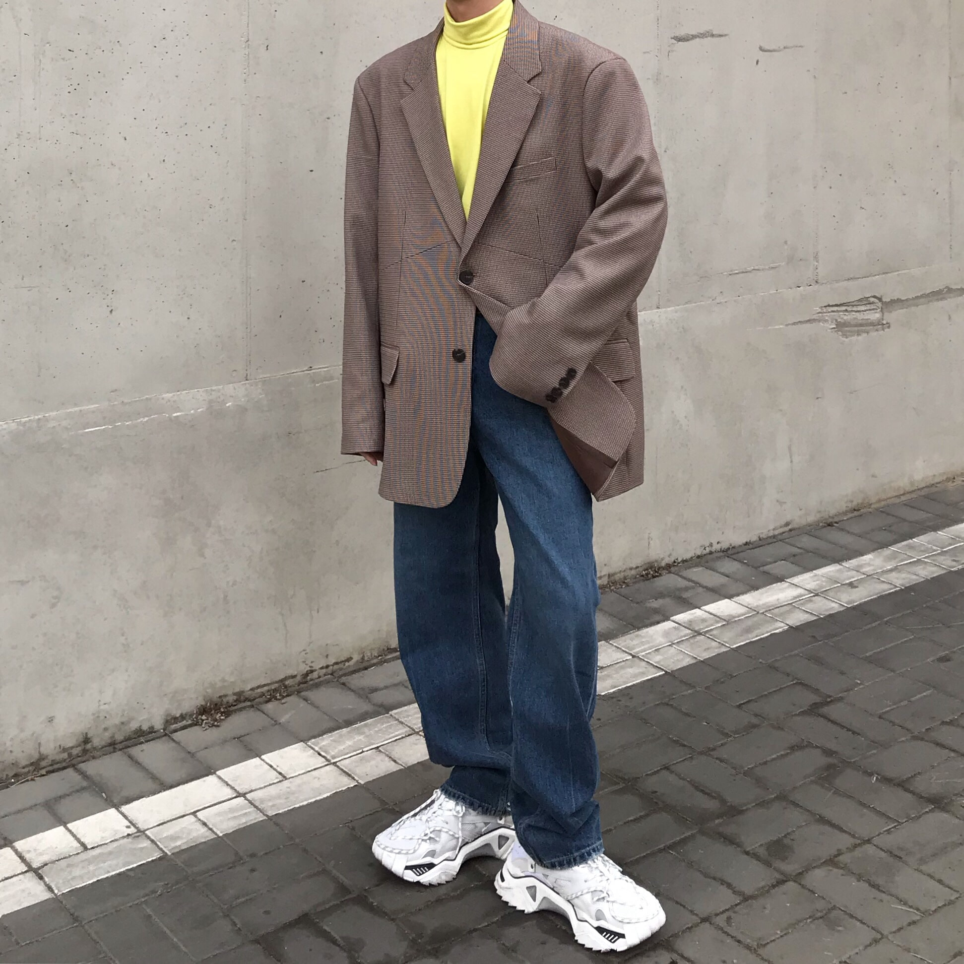 千鳥格OV版西裝外套 / M / 不提供退換貨