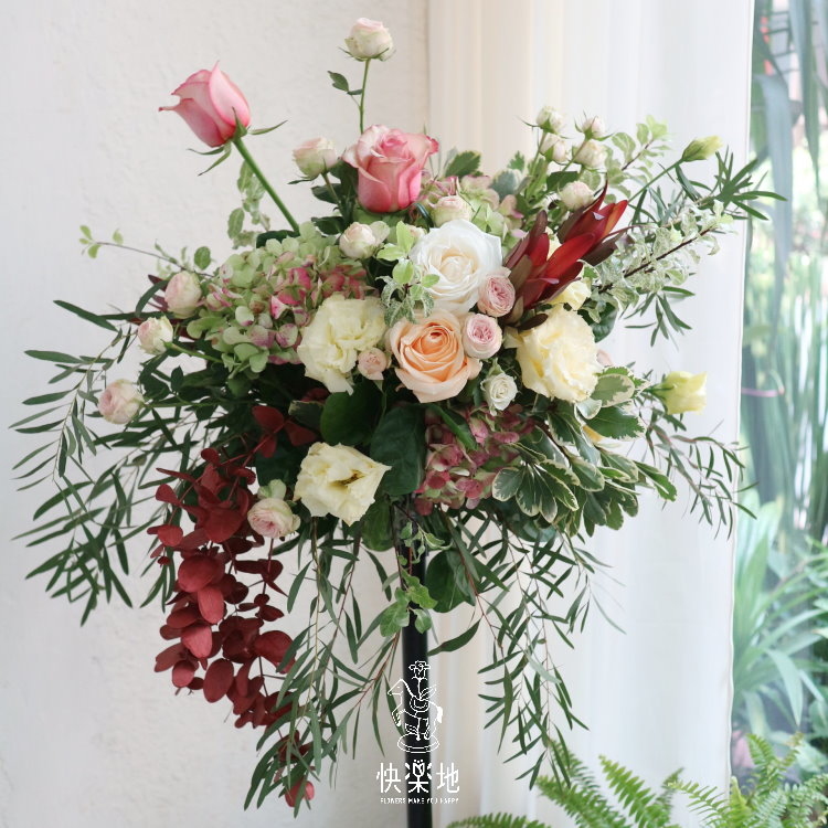 剪綵▪鮮花花柱▪自然風格款 (含鐵柱租用)