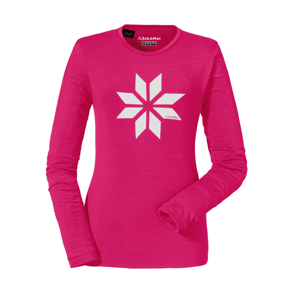 【Schoffel】女排汗透氣長袖印花圓領衫 / 9SL10-12503-甜心桃