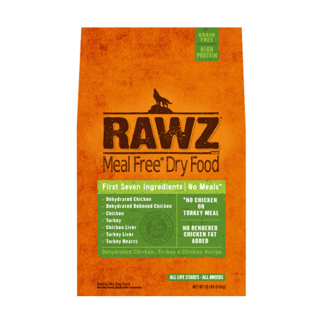 RAWZ Meal Free Dry Food DEHYDRATED CHICKEN, TURKEY & CHICKEN RECIPE (3.5lb,20lb)