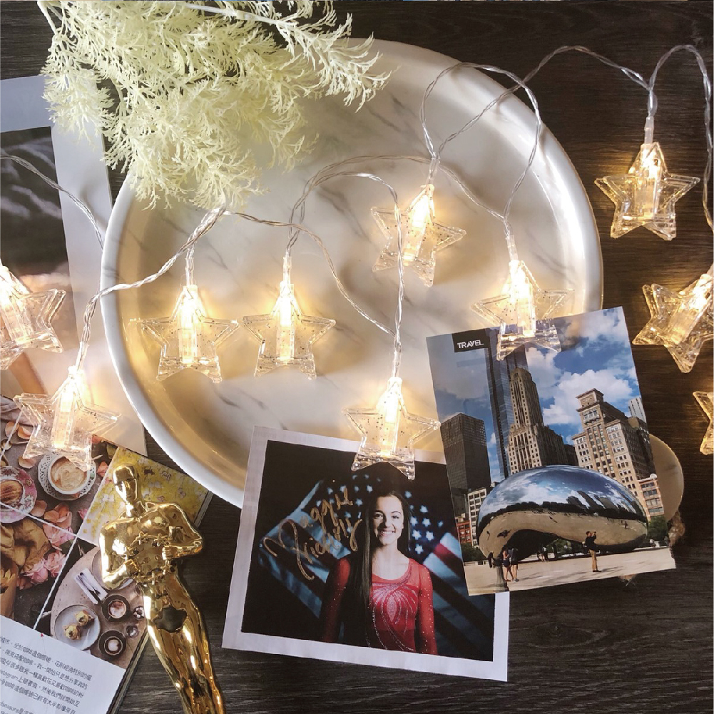 LED閃亮星星夾子10燈串