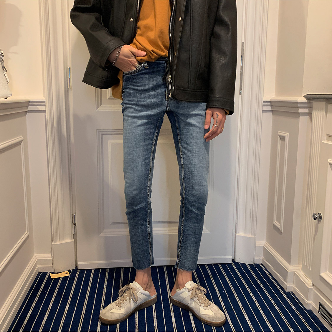 復古刷色九分牛仔褲 / 2L / 不提供退換貨