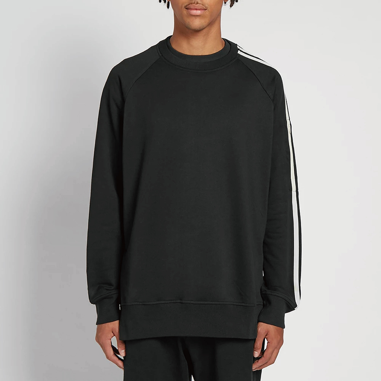 【 Y-3 M 3STP CRW SWT 經典圓領三線衛衣 - 黑 】