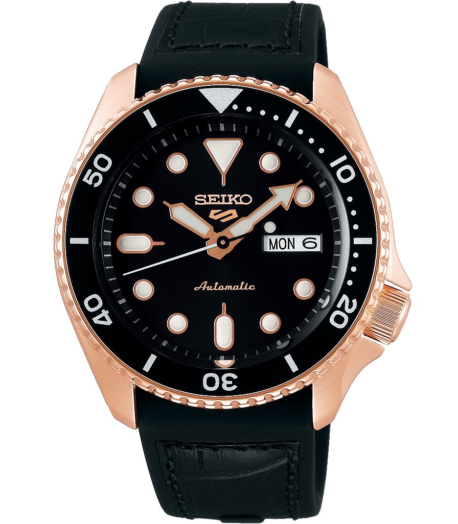 萬年鐘錶 - SEIKO  5 Sports   玫瑰金框 機械水鬼 SRPD76K1 / 4R36-07G0J   錶徑42.5MM