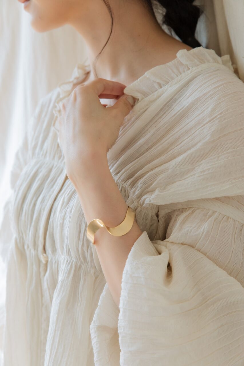 優雅波浪｜開口手環（金）