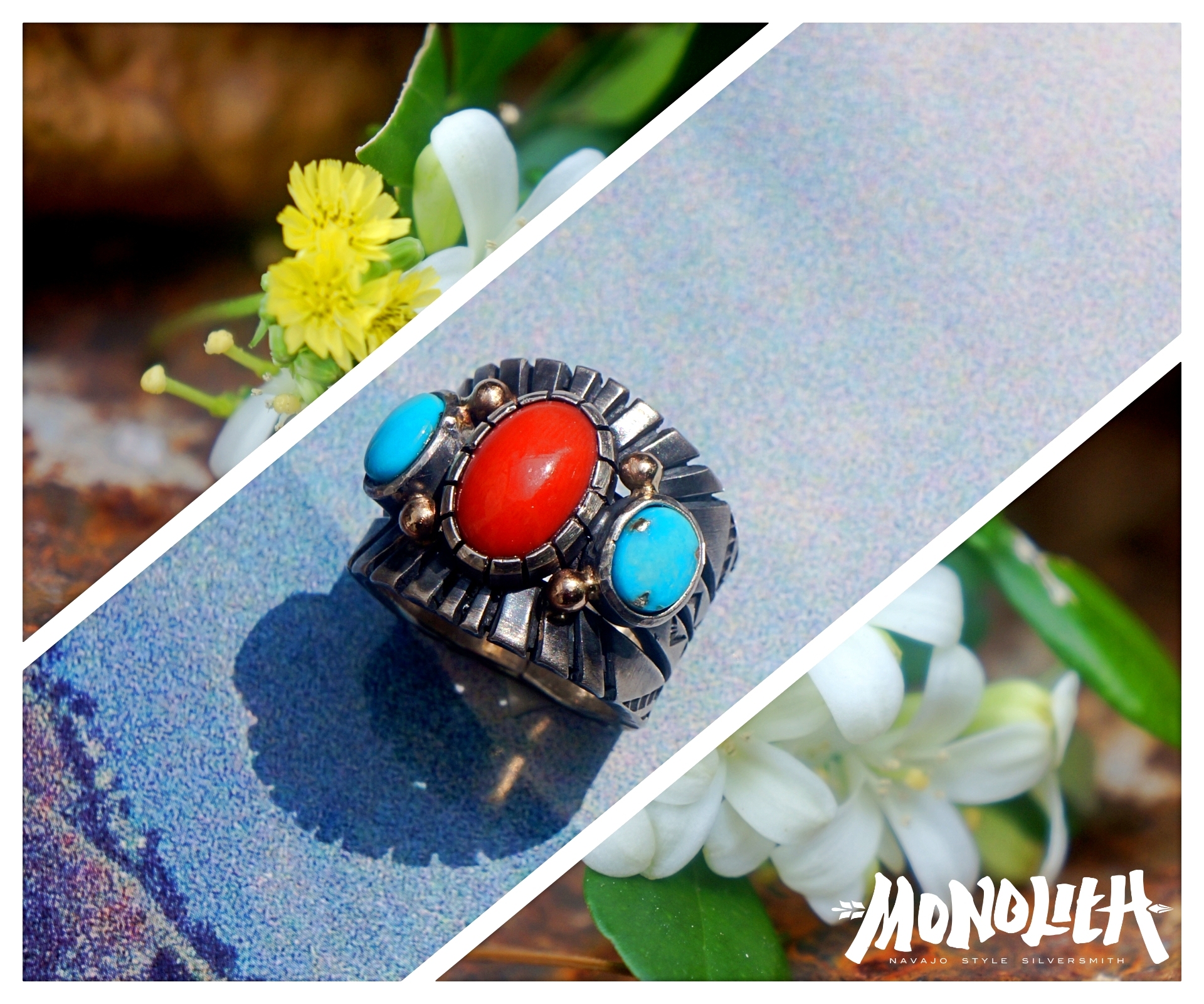 14k 紅珊瑚 舊化打印 【戒指】