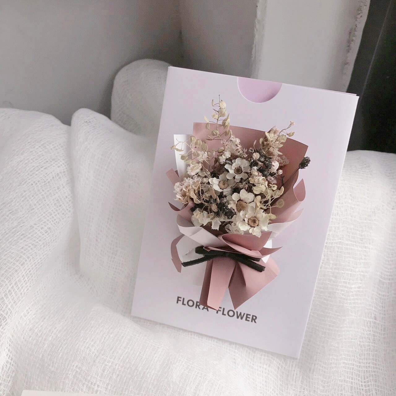 乾燥花卡片-胭脂粉