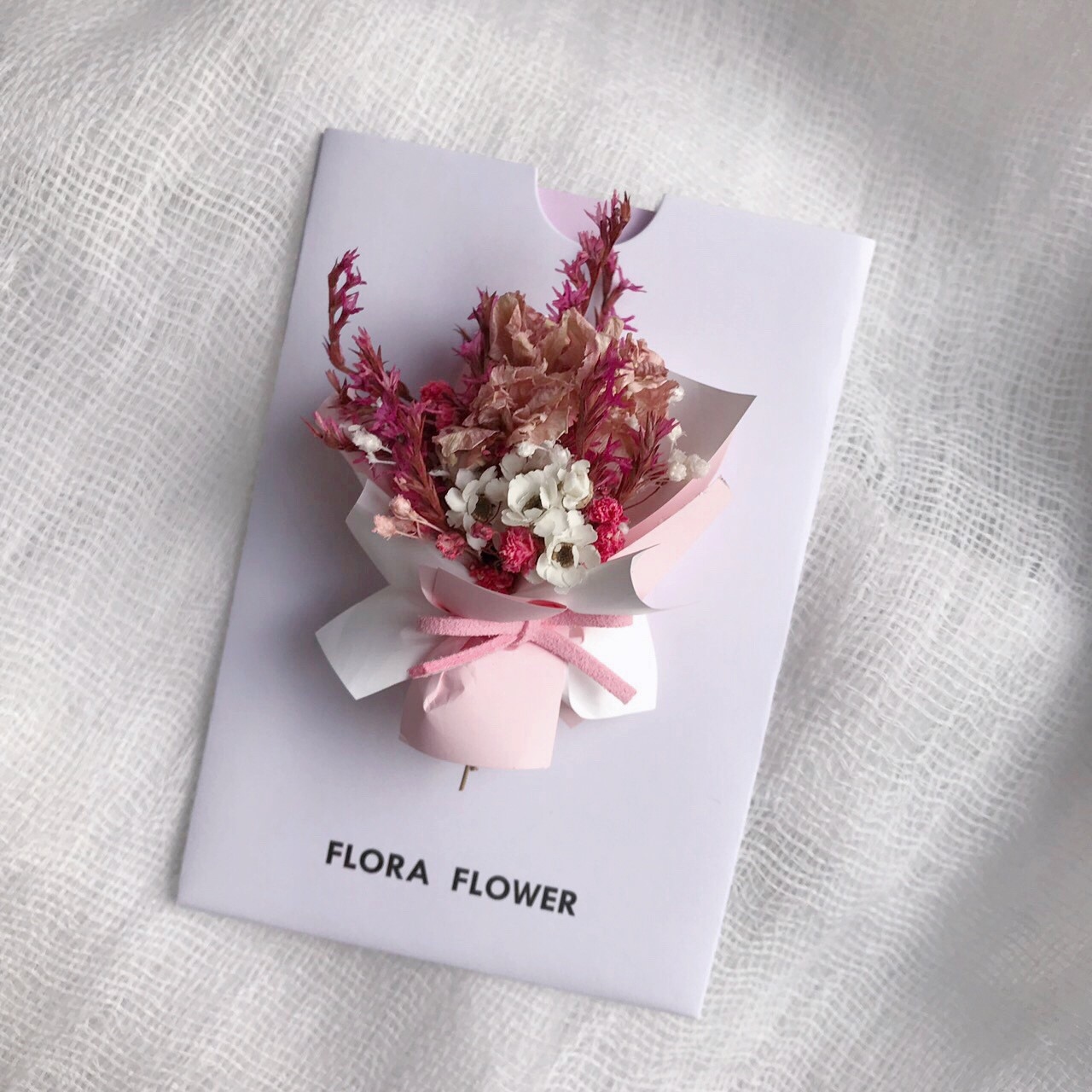 乾燥花卡片-猩紅