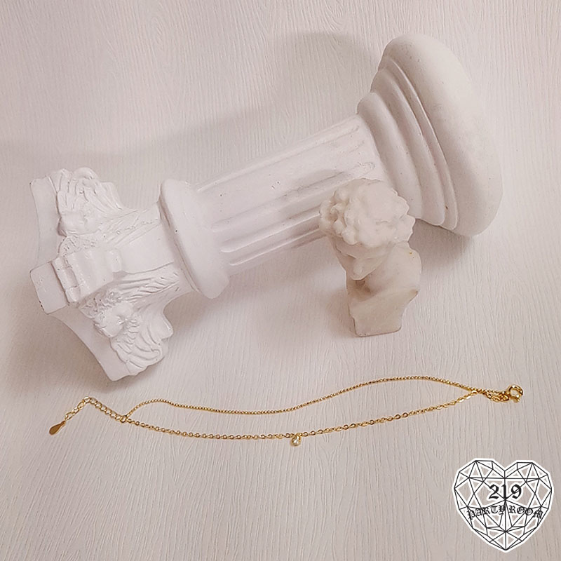 雙層單鑽手鍊(純銀鍍金)