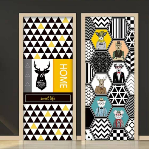 北歐時尚-自黏防水門貼(加厚款)