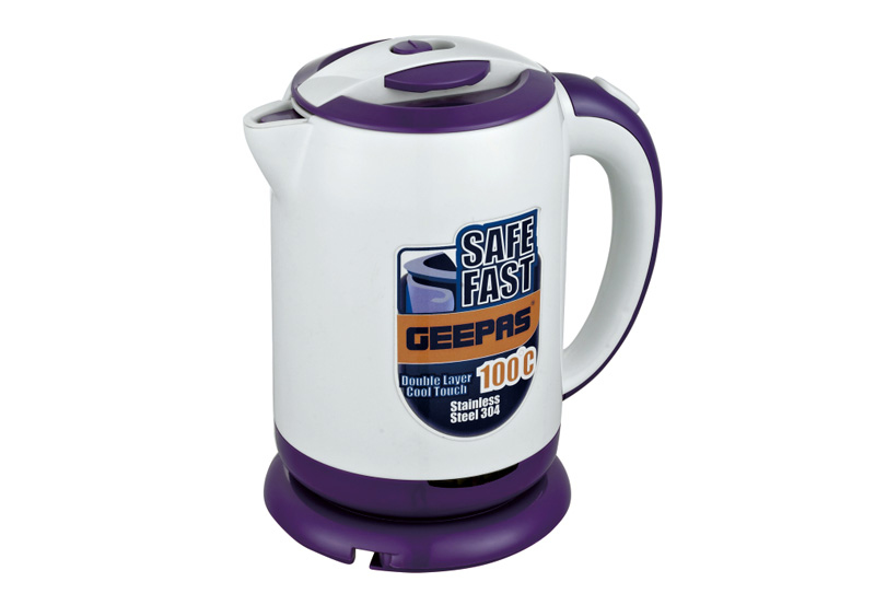 Geepas    GK5372 ‧防燙不銹鋼內膽電熱水壼‧1428W‧1.0公升‧香港行貨,原廠1年保養‧