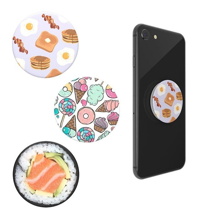 【6折】PopSockets泡泡騷 食物 下午茶 手機 追劇神器 抖音運鏡 捲線器 iPhone HTC Samsung