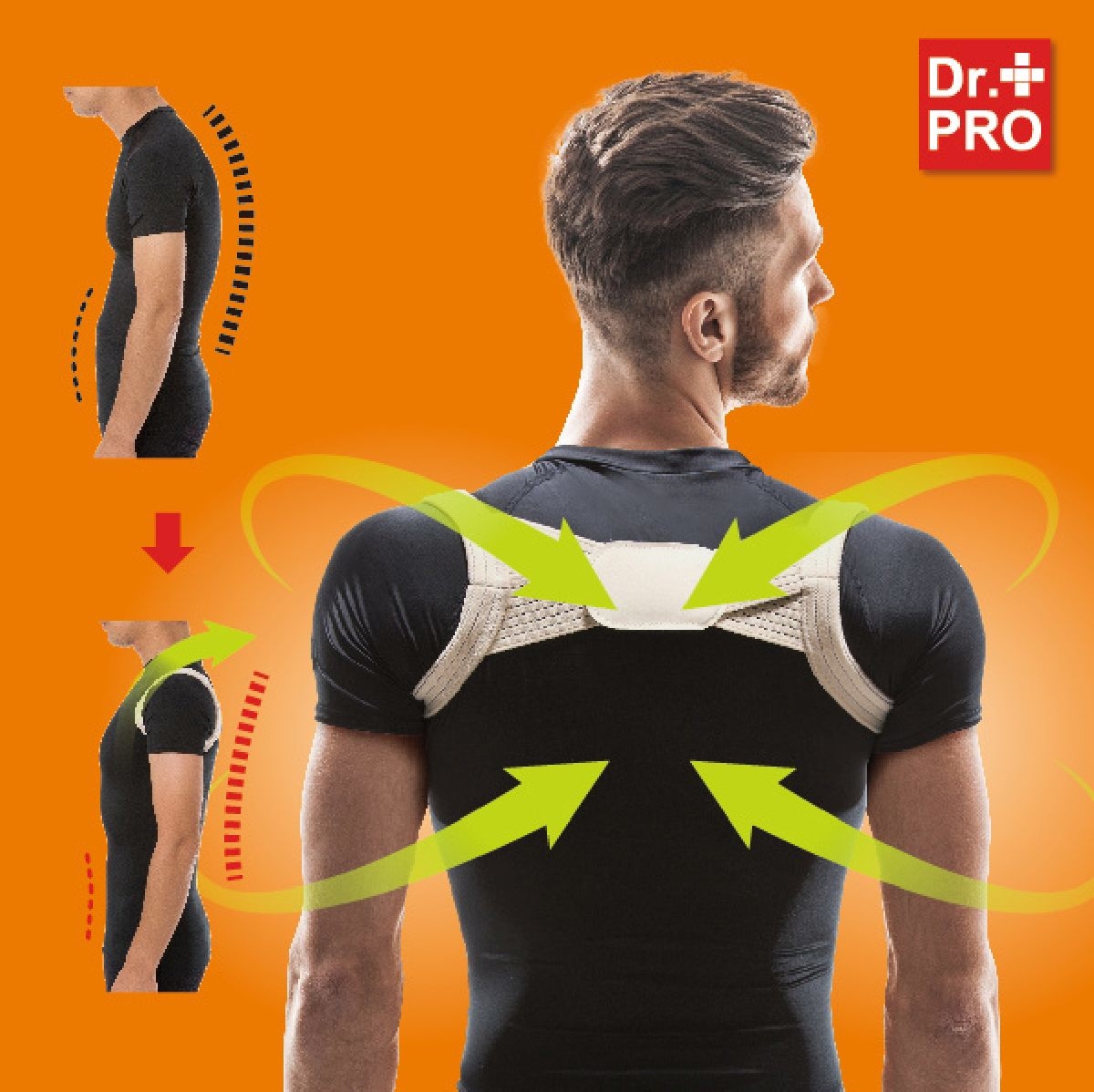 日本 Dr. Pro 矯形肩背帶 男裝