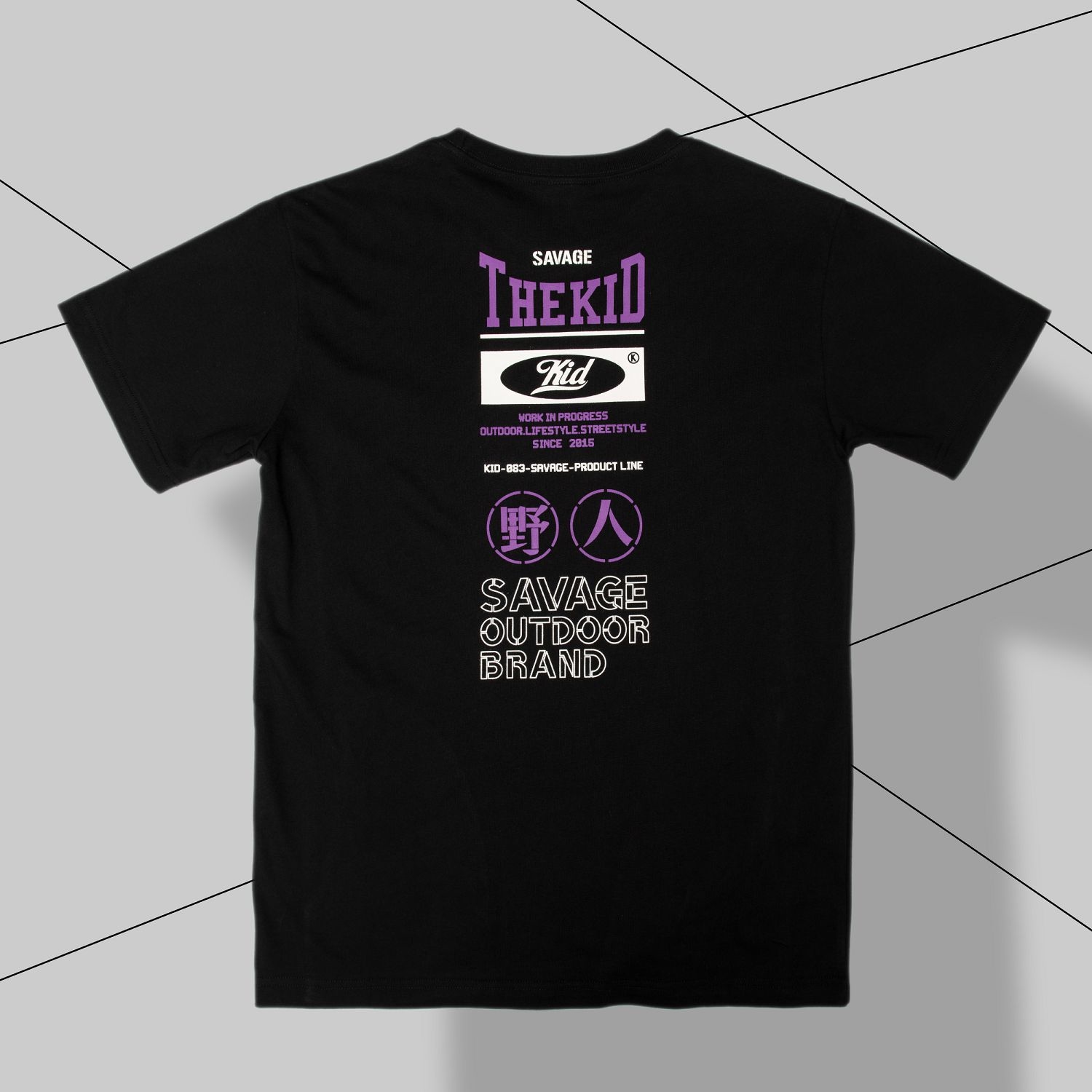 KID ® 反光條短T 黑