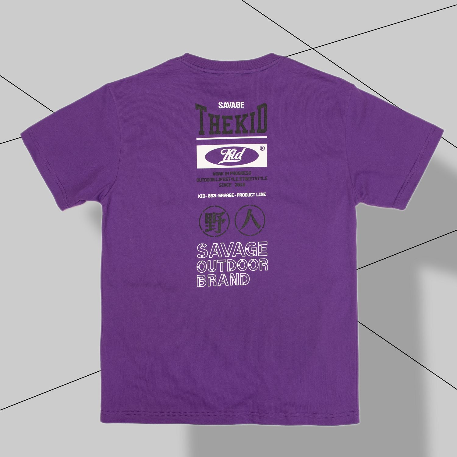 KID ® 反光條短T 紫