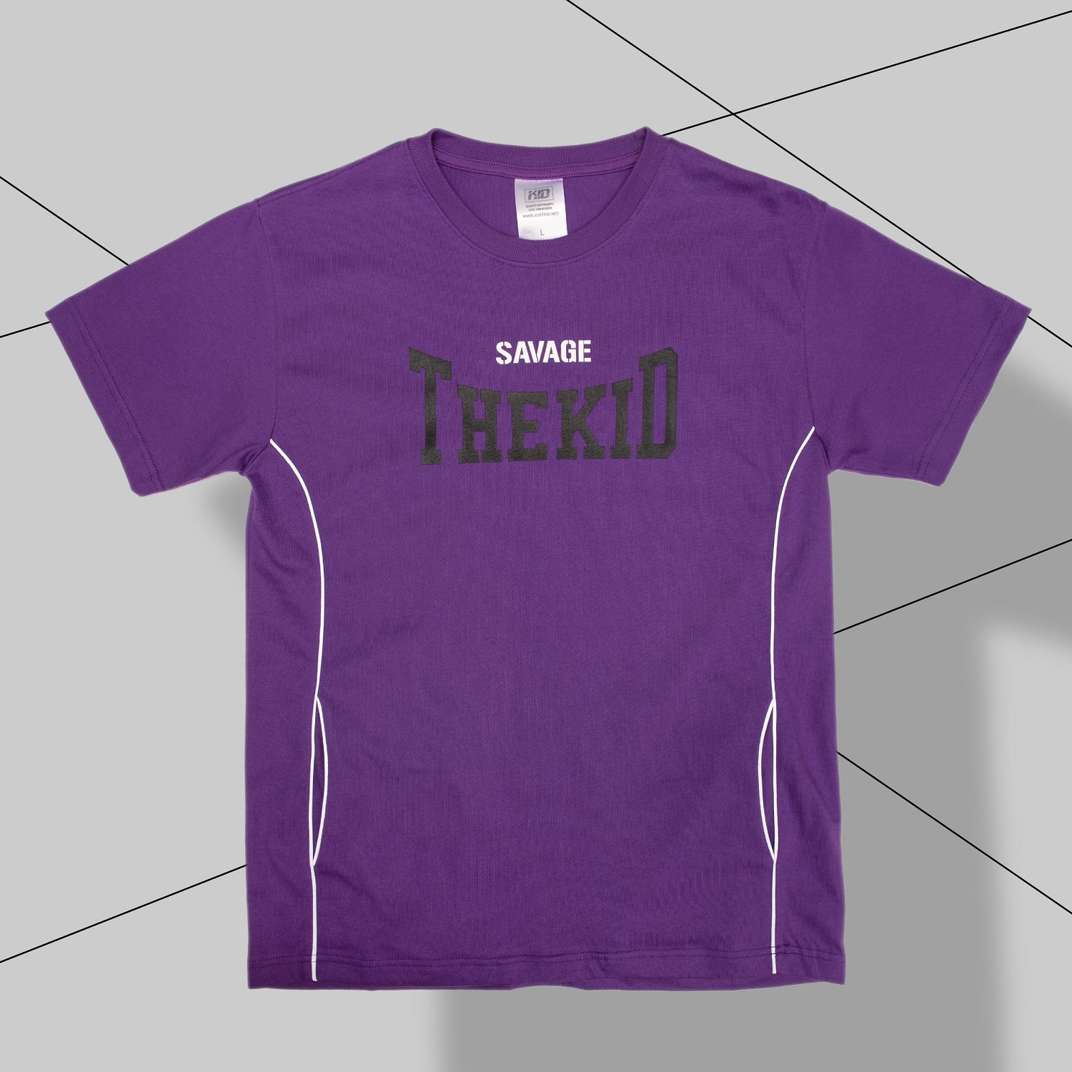 KID ® 反光條短T 紫