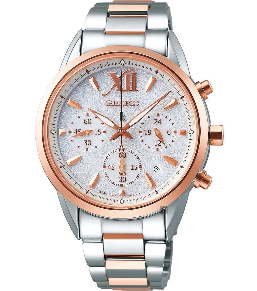 萬年鐘錶 - SEIKO  精工錶 LUKIA   太陽能計時碼錶 女錶  SSC828J1 /   V175-0EW0KS  錶徑 36.4MM