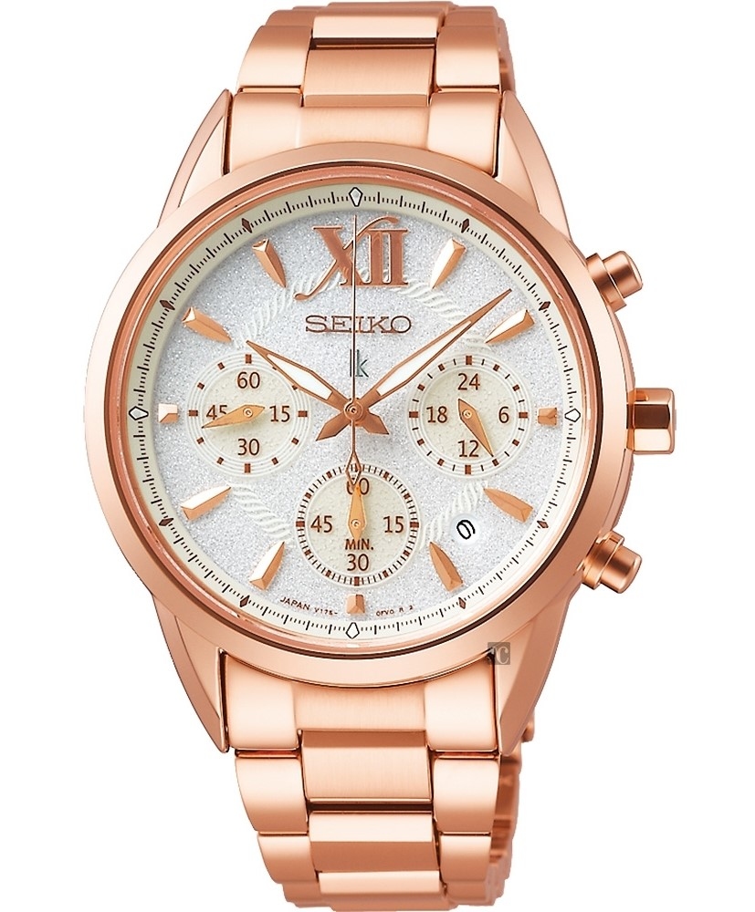 萬年鐘錶 - SEIKO  精工錶 LUKIA   太陽能計時碼錶 女錶  SSC826J1 /   V175-0EW0K  錶徑 36.4MM