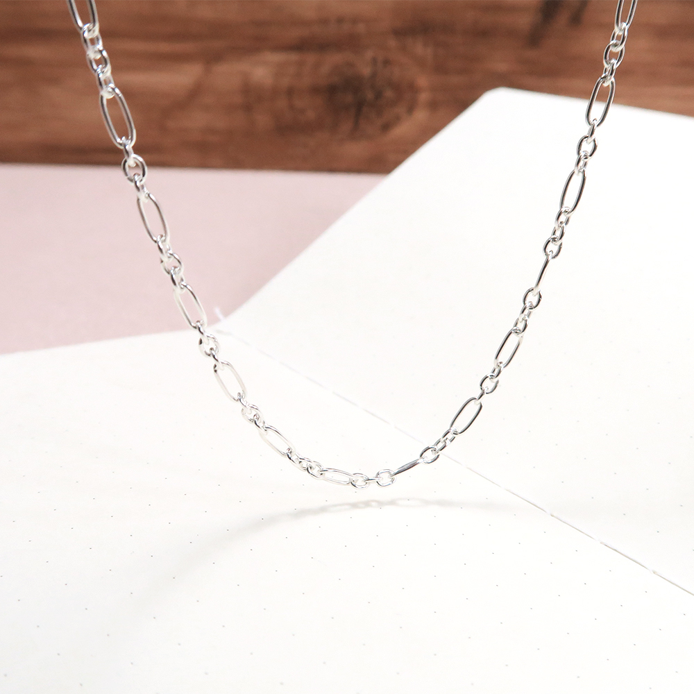 經典費加洛項鍊(2.5mm中鍊)  925純銀 女生 男生 中性項鍊 客製長度銀鍊