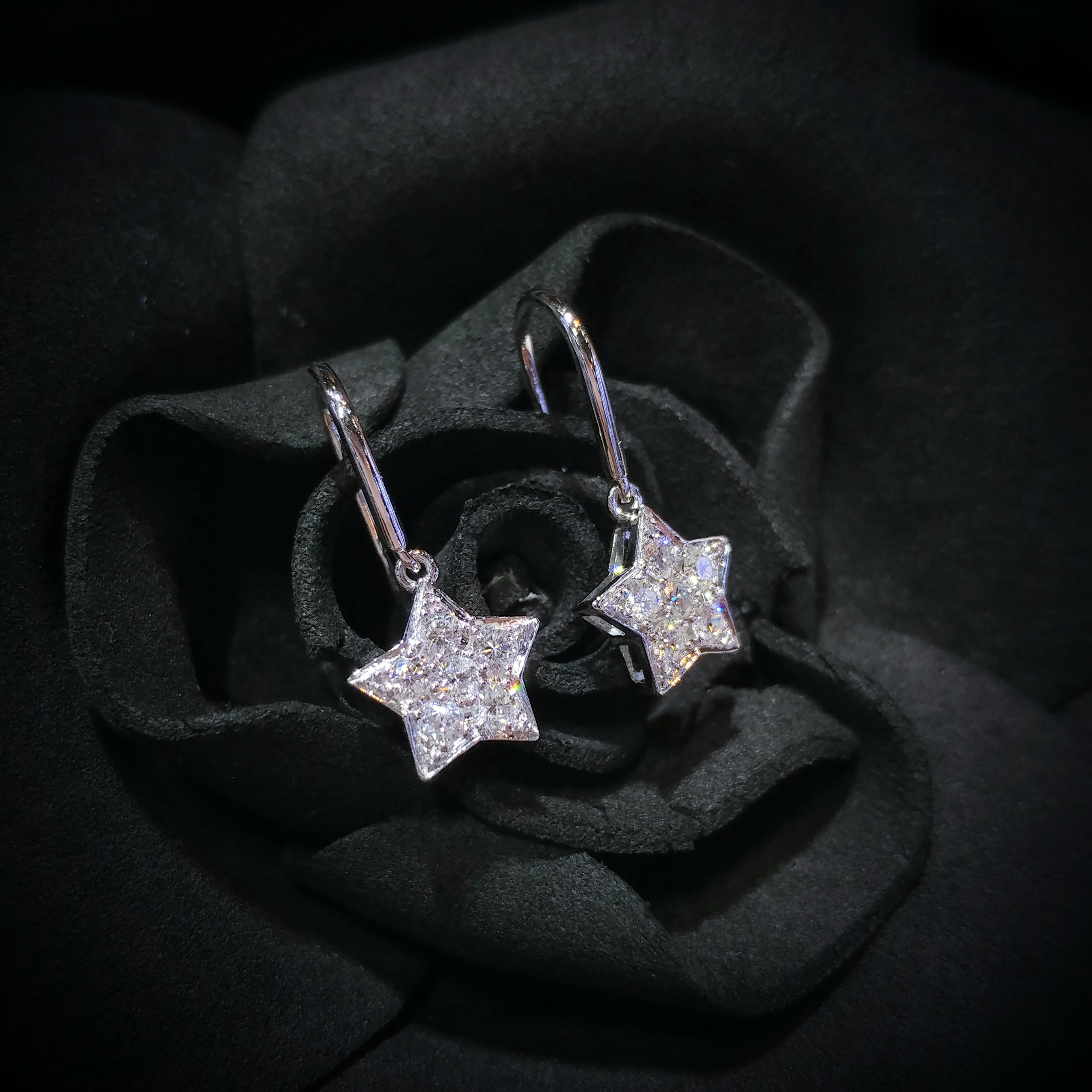 全新18K白金41份鑽石耳環