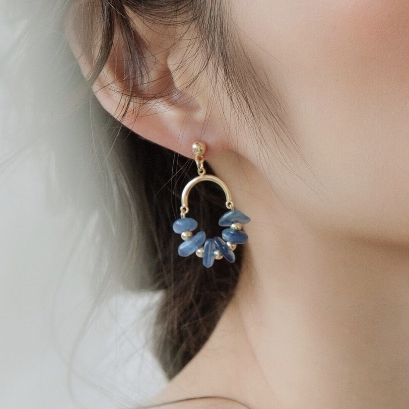 Kyanite 6｜藍晶石耳環