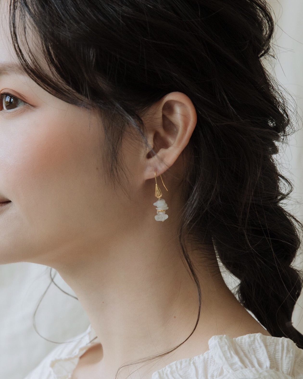 Moonstone 5｜月光石耳環