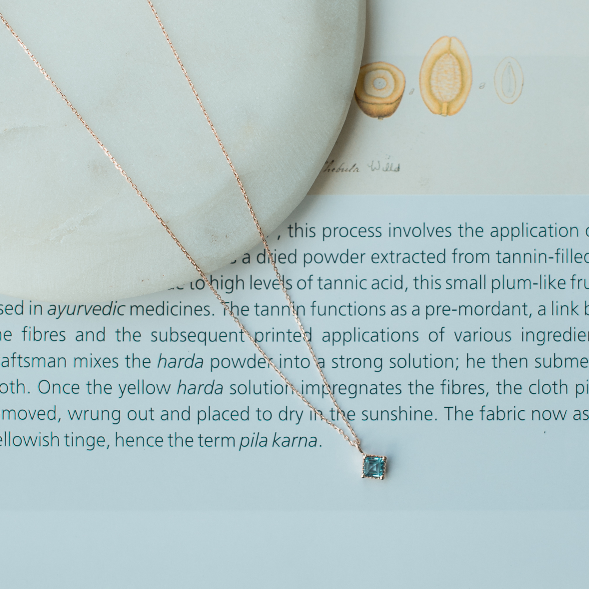 14k玫瑰金 蛋糕菱形托帕石鎖骨鍊