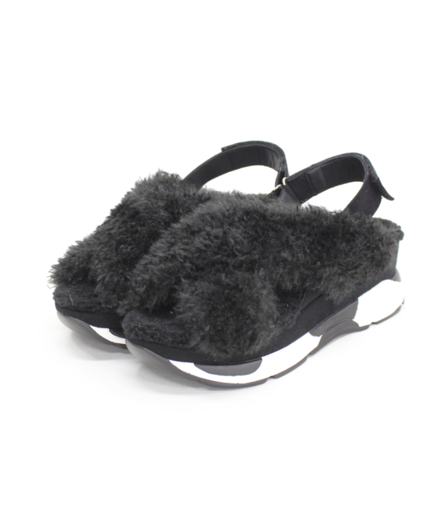 R.N.A. 毛毛厚底涼鞋