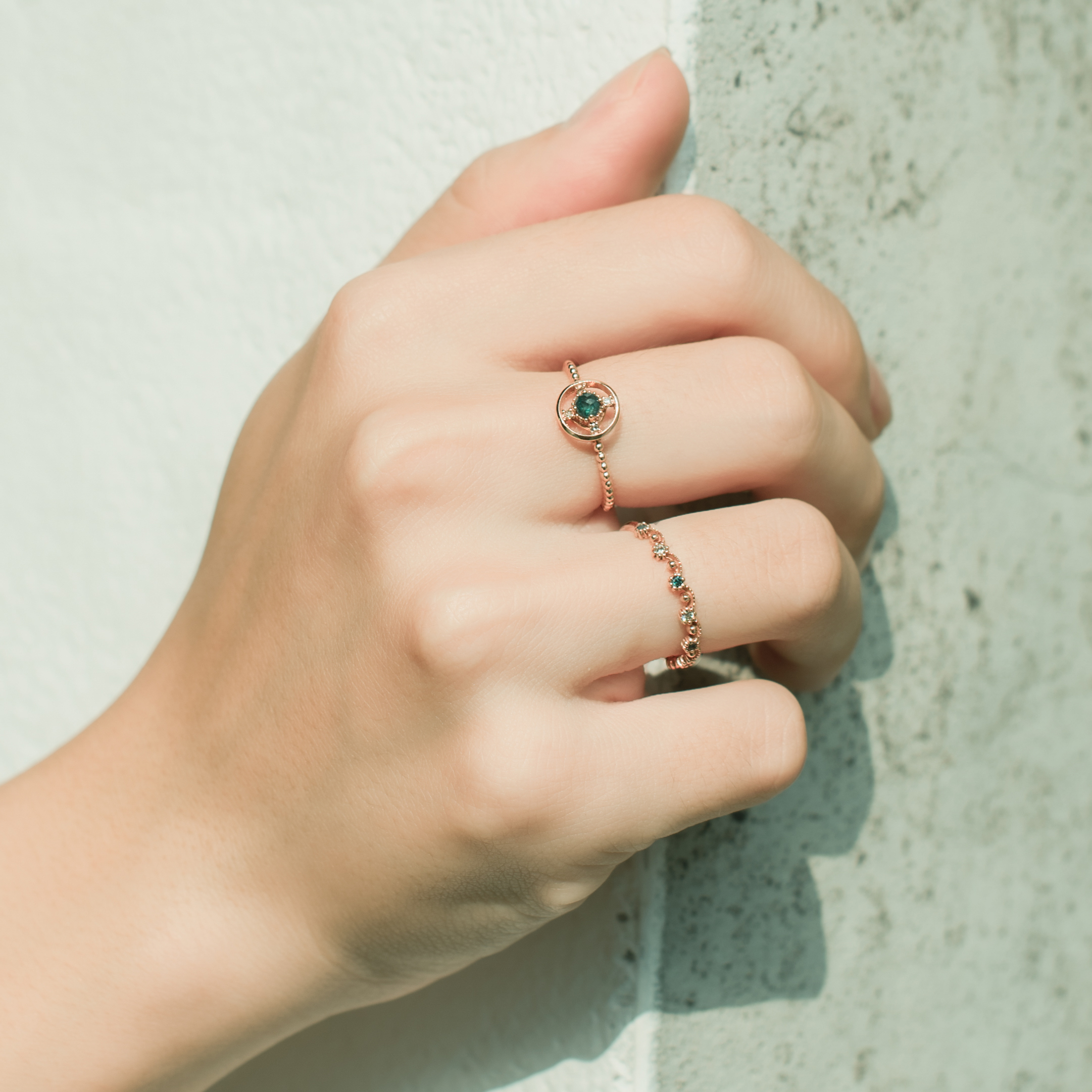 14k 船舵藍鑽戒指