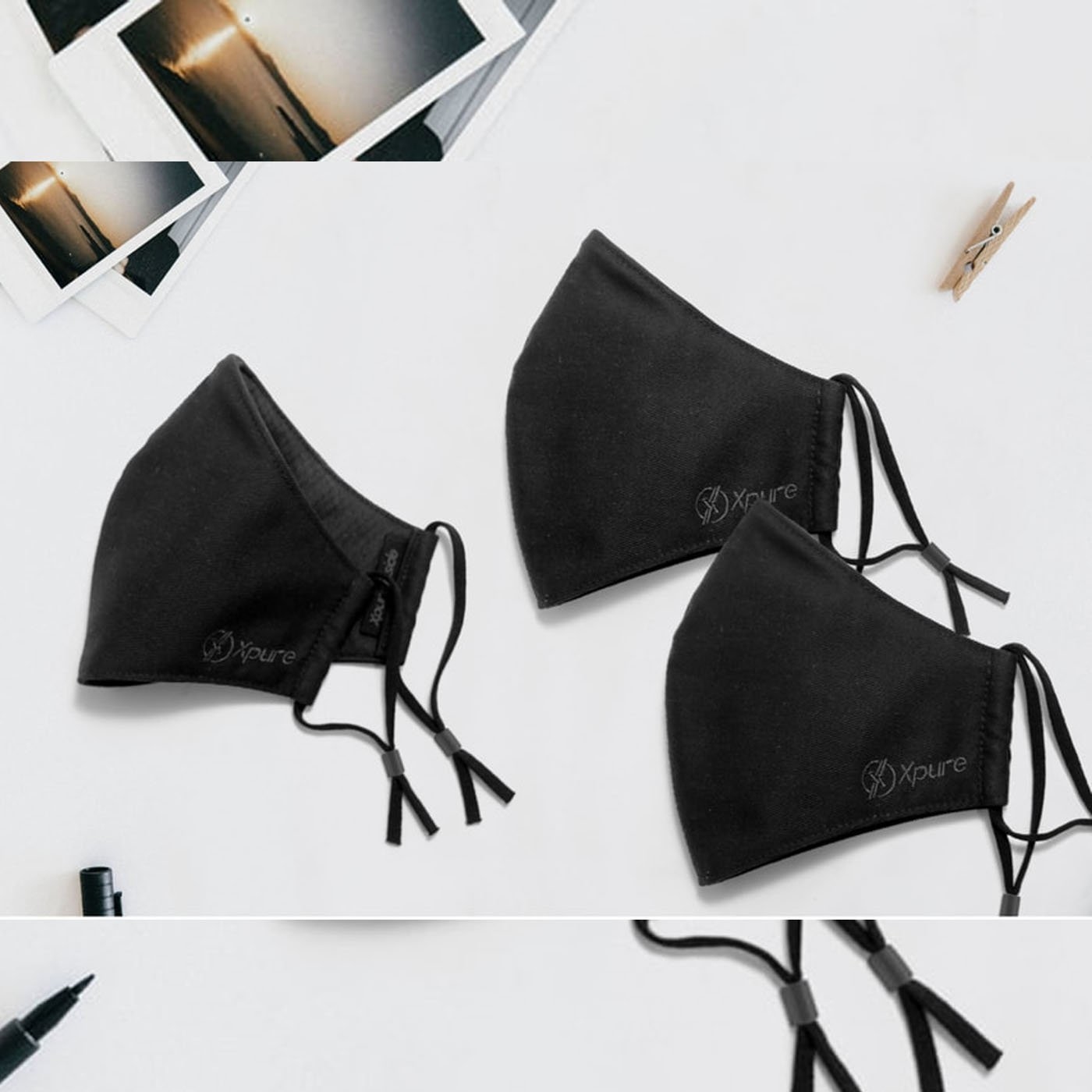 Xpure淨對流 黑色 抗霾 布織 口罩 舒適 柔軟 奈米防護層 抗菌防臭 可水洗 ALL-FIT款【XP08】