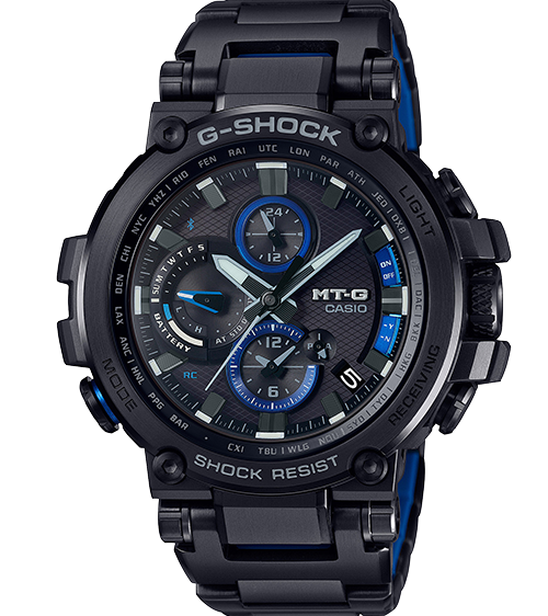 萬年鐘錶 - G-SHOCK  MT-G系列  藍芽 + 電波 太陽能耐震男錶  MTG-B1000BD-1A  錶徑 : 51mm