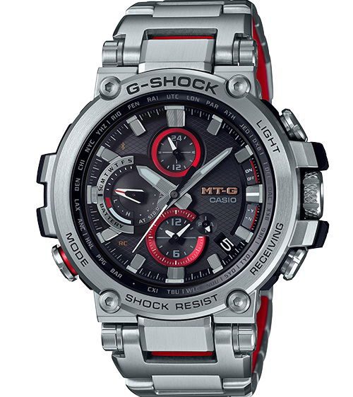 萬年鐘錶 - G-SHOCK  MT-G系列  藍芽 + 電波 太陽能耐震男錶  MTG-B1000D-1A  錶徑 : 51mm