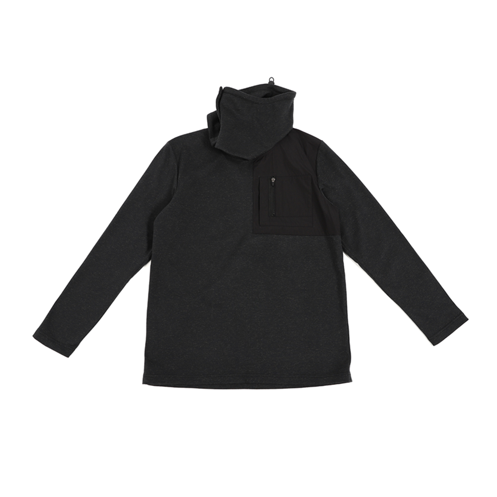 針織圍脖上衣 - 黑