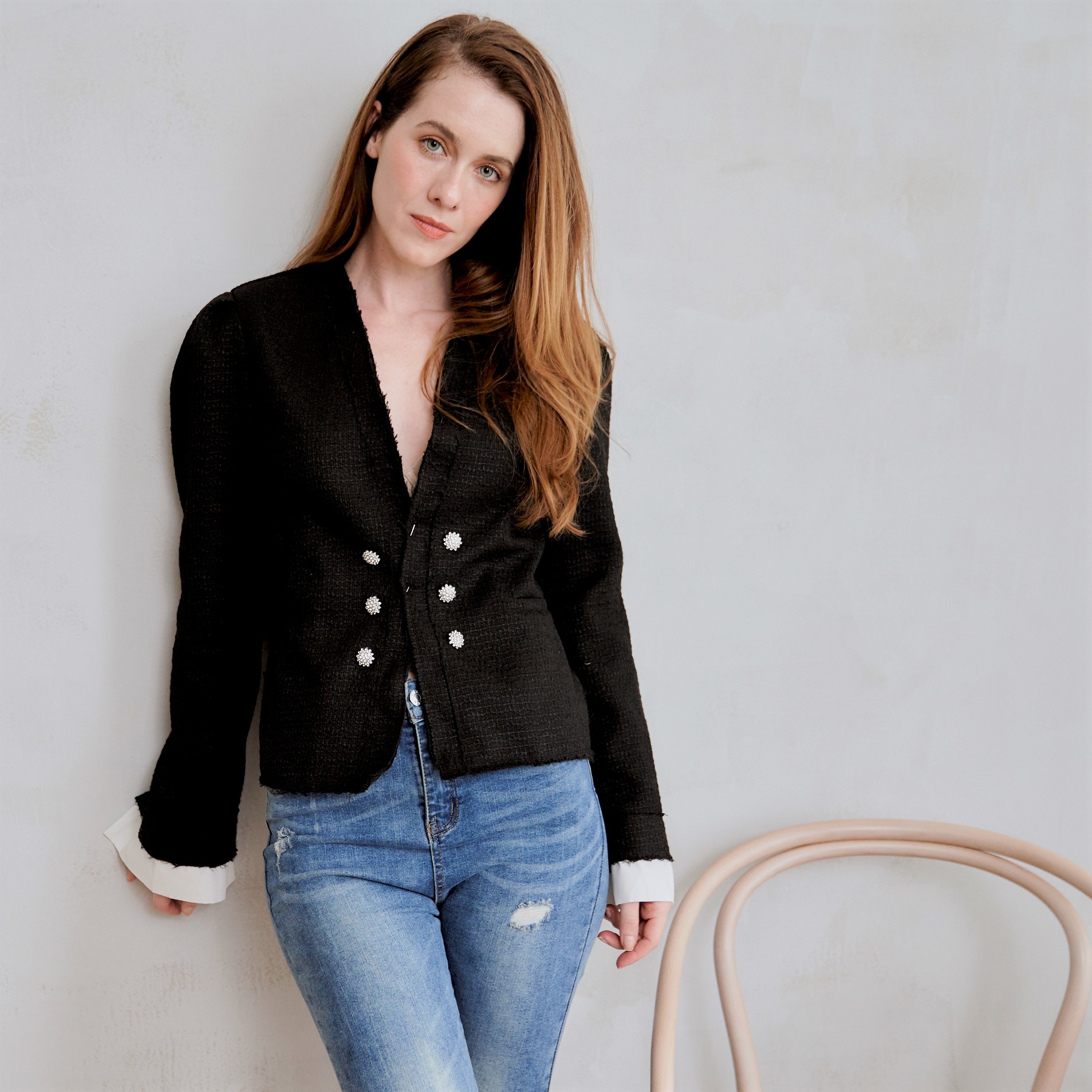 斜紋軟尼假2件 西裝外套