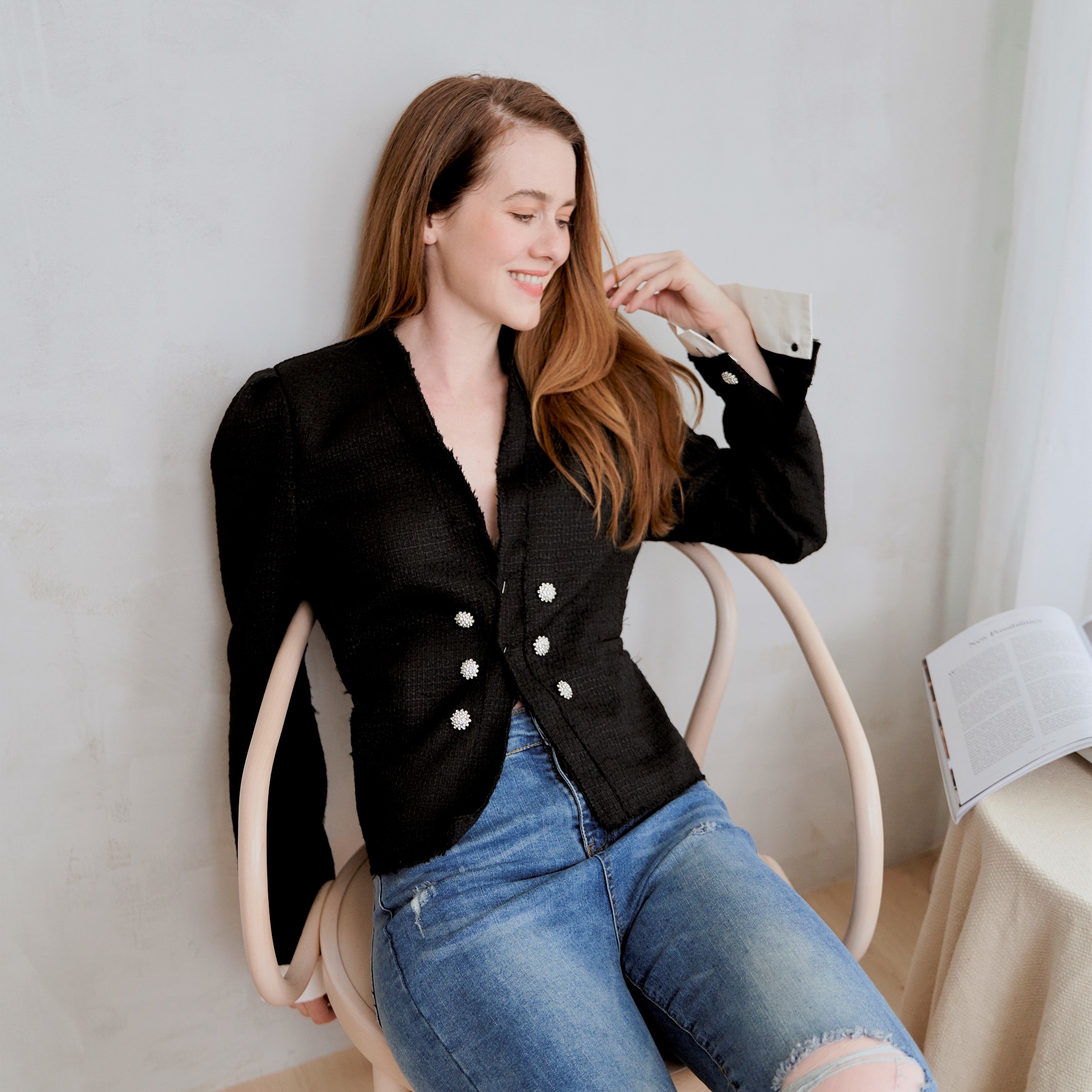 斜紋軟尼假2件 西裝外套