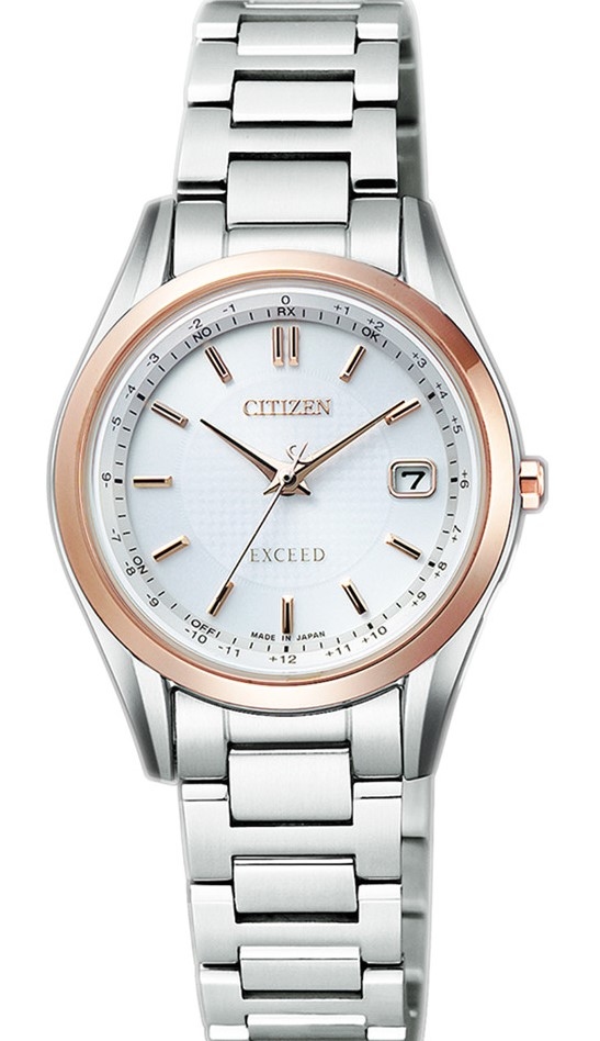 萬年鐘錶 - Citizen 星辰錶  EXCEED 系列 光動能電波對時 女錶 ES9374-53A   表徑26.6MM