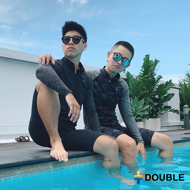 【長袖】ZIP防磨束胸泳衣【D67】