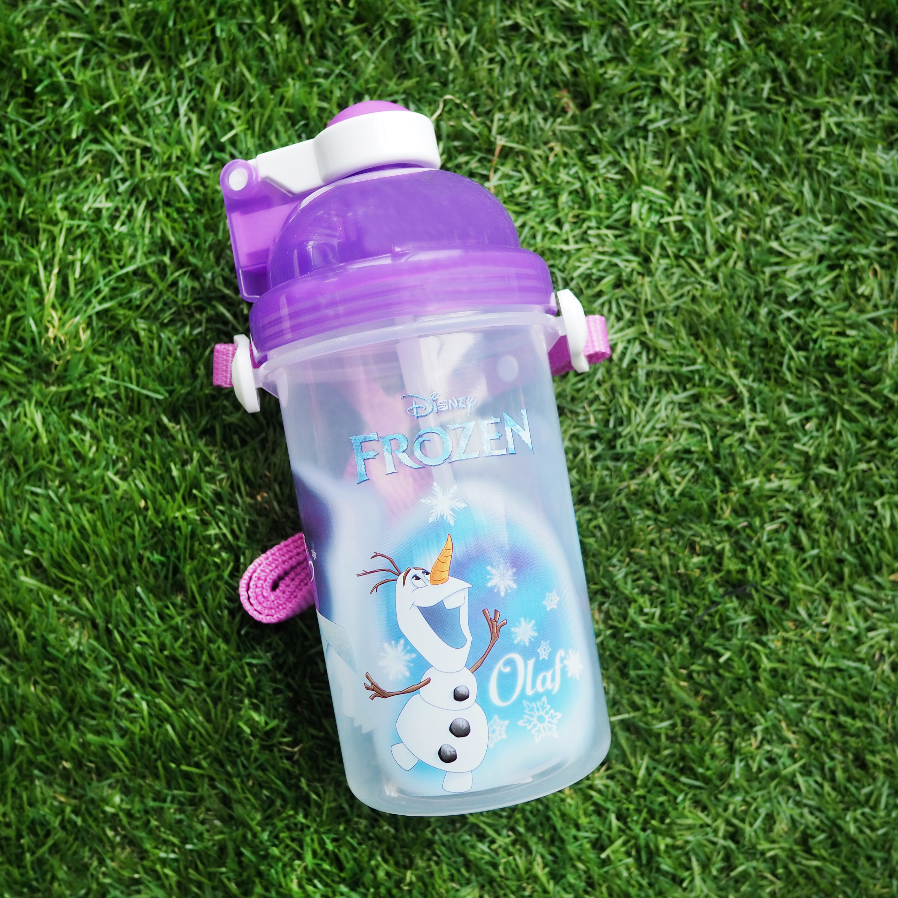 Frozen冰雪奇緣 彈蓋式背帶水壺420ml-33314