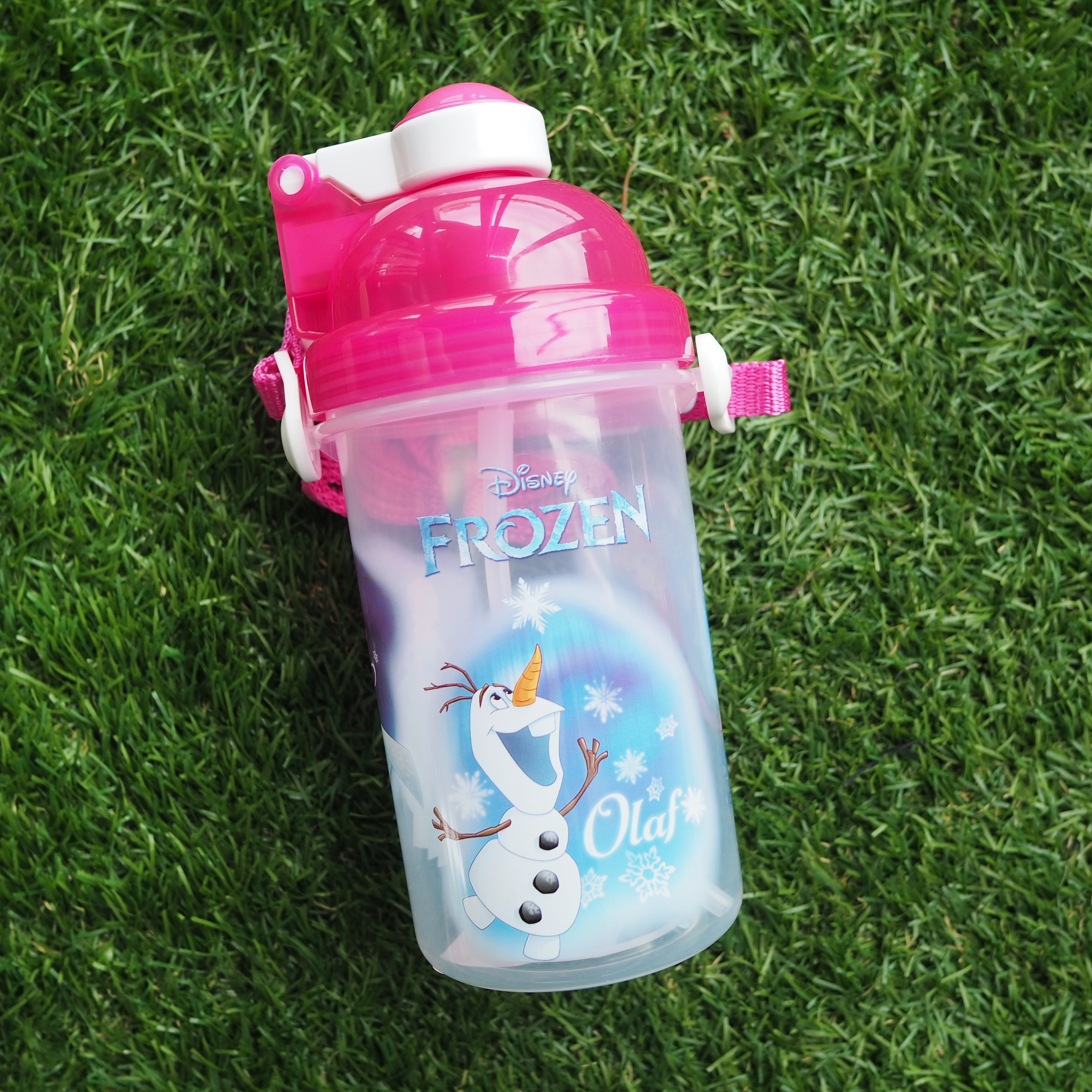 Frozen冰雪奇緣 彈蓋式背帶水壺420ml-33314