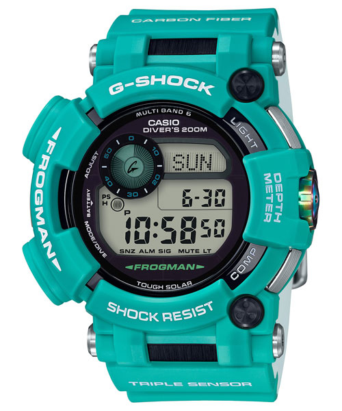 萬年鐘錶 - G-SHOCK FROGMAN  翡翠藍綠 深海蛙人電波潛水錶   GWF-D1000MB-3    錶徑 : 53.3 MM