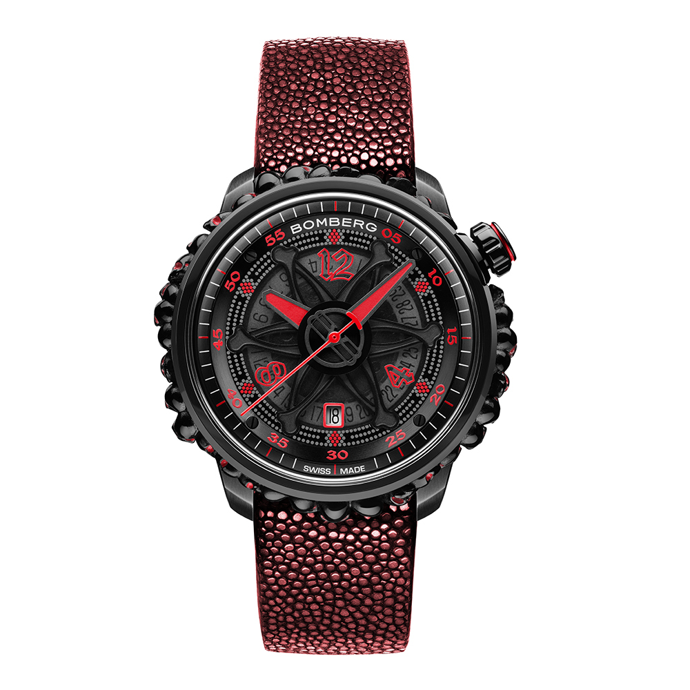 BB-01 自動機械系列 紅色骷髏魅影自動大三針-限量版